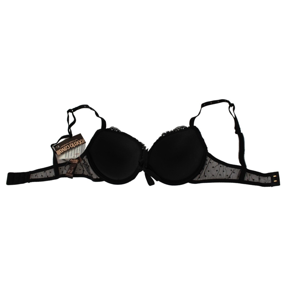 Roberto Cavalli Eleganter Push-up-BH aus schwarzer Spitze