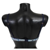 Roberto Cavalli Eleganter Push-Up-BH mit blauem Aufdruck