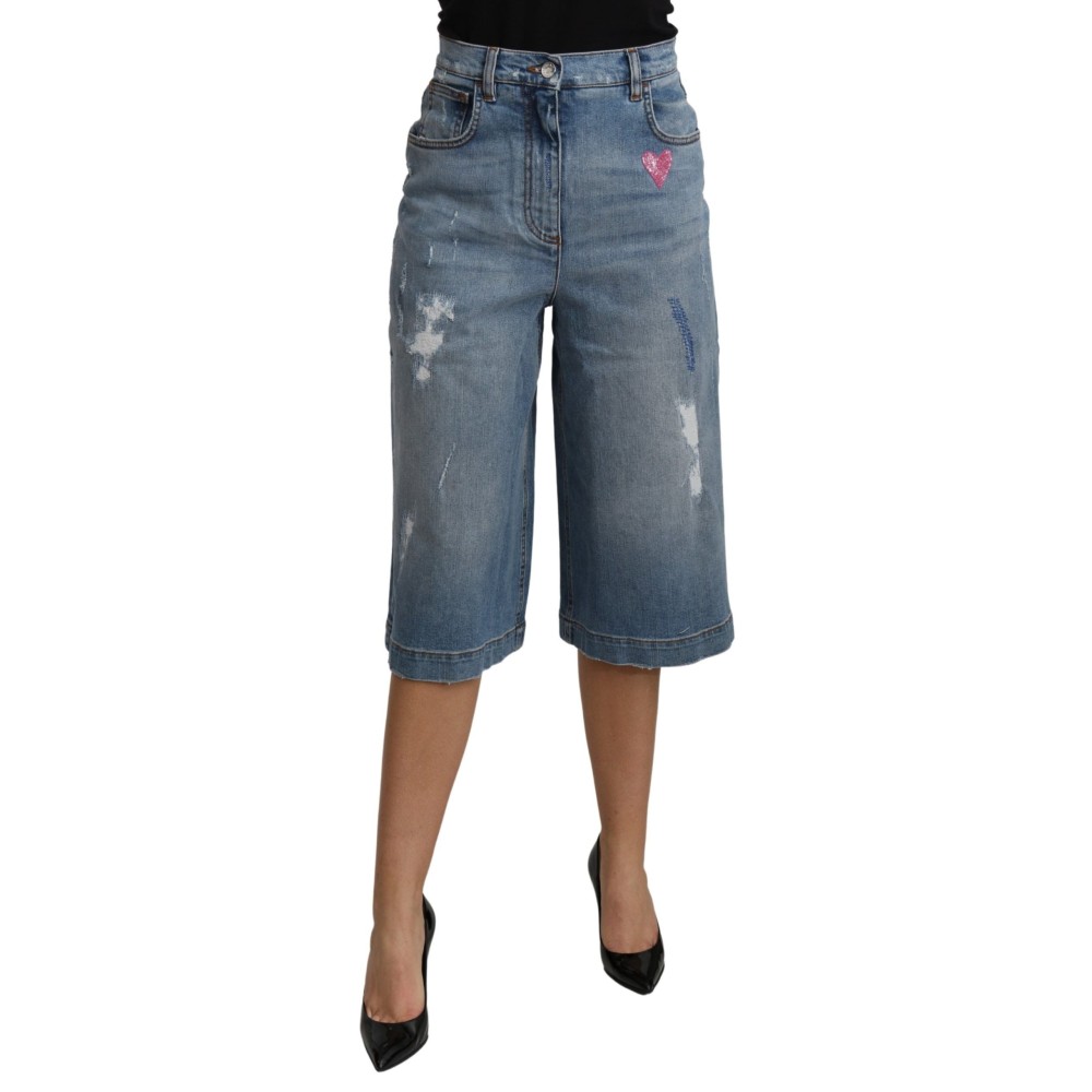 Dolce & Gabbana Elegante weit geschnittene Denim-Hose