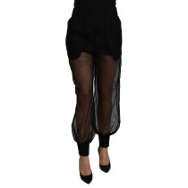 Dolce & Gabbana Elegante Jogginghose mit hoher Taille aus Seidenmischung
