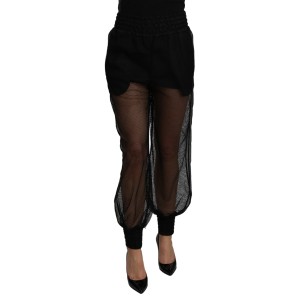 Dolce & Gabbana Elegante Jogginghose mit hoher Taille aus Seidenmischung