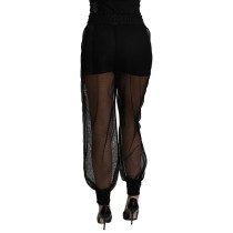 Dolce & Gabbana Elegante Jogginghose mit hoher Taille aus Seidenmischung