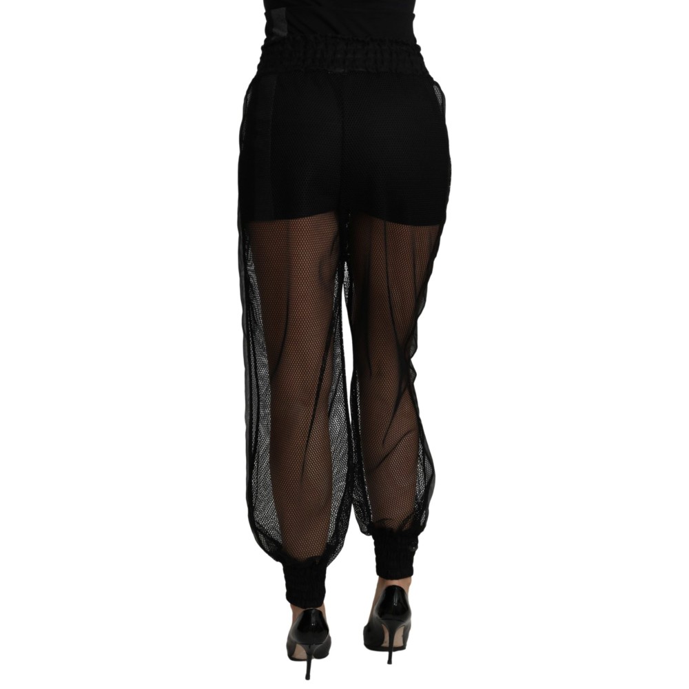 Dolce & Gabbana Elegante Jogginghose mit hoher Taille aus Seidenmischung
