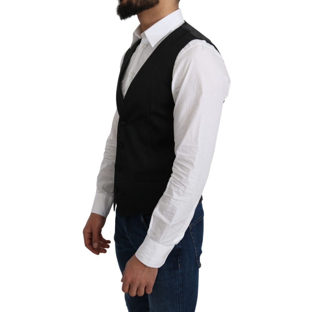 Dolce & Gabbana Elegante formelle graue Seidenweste