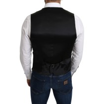 Dolce & Gabbana Elegante formelle graue Seidenweste