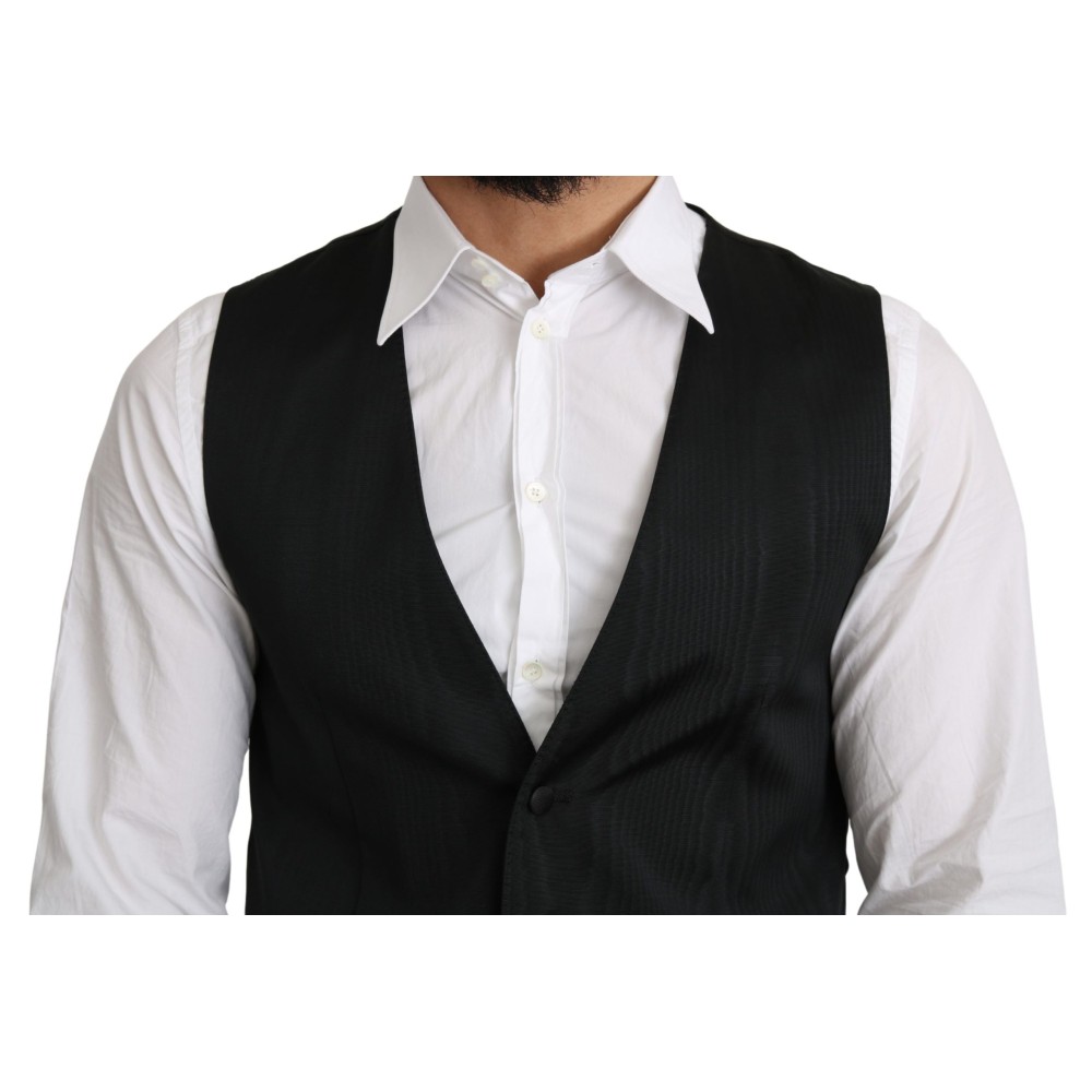 Dolce & Gabbana Elegante formelle graue Seidenweste