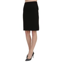 GF Ferre Schicker Rock mit hoher Taille aus schwarzem Leinen