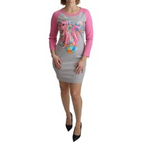 Schickes graues Moschino Pulloverkleid aus Baumwollmischung