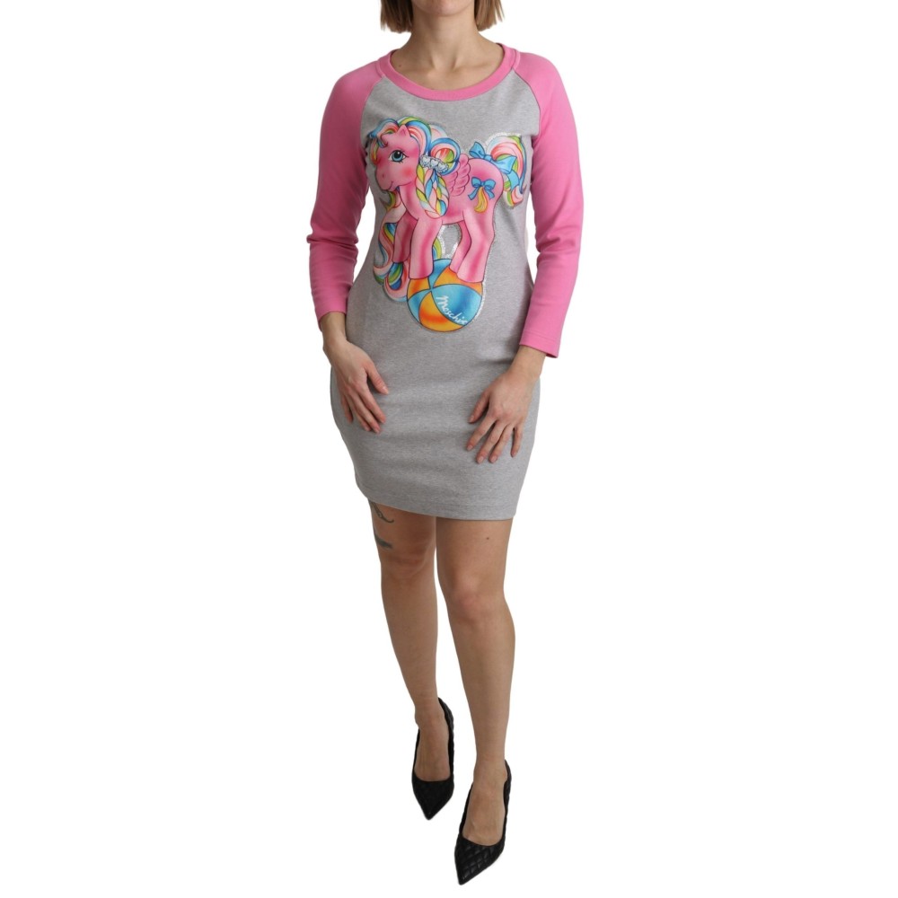 Schickes graues Moschino Pulloverkleid aus Baumwollmischung