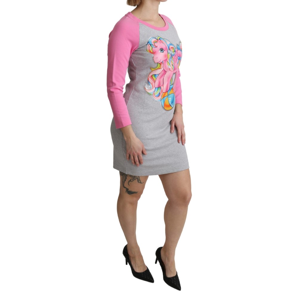 Schickes graues Moschino Pulloverkleid aus Baumwollmischung