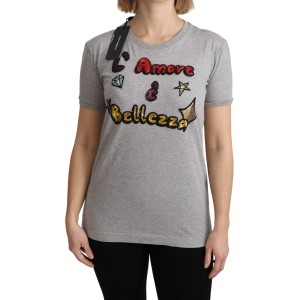 Dolce & Gabbana Baumwoll-T-Shirt mit Paillettenmotiv