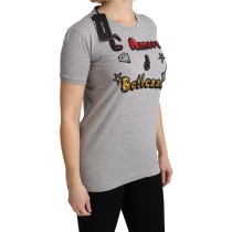 Dolce & Gabbana Baumwoll-T-Shirt mit Paillettenmotiv