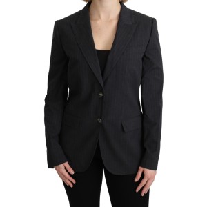 Dolce & Gabbana Eleganter grauer gestreifter Baumwollblazer