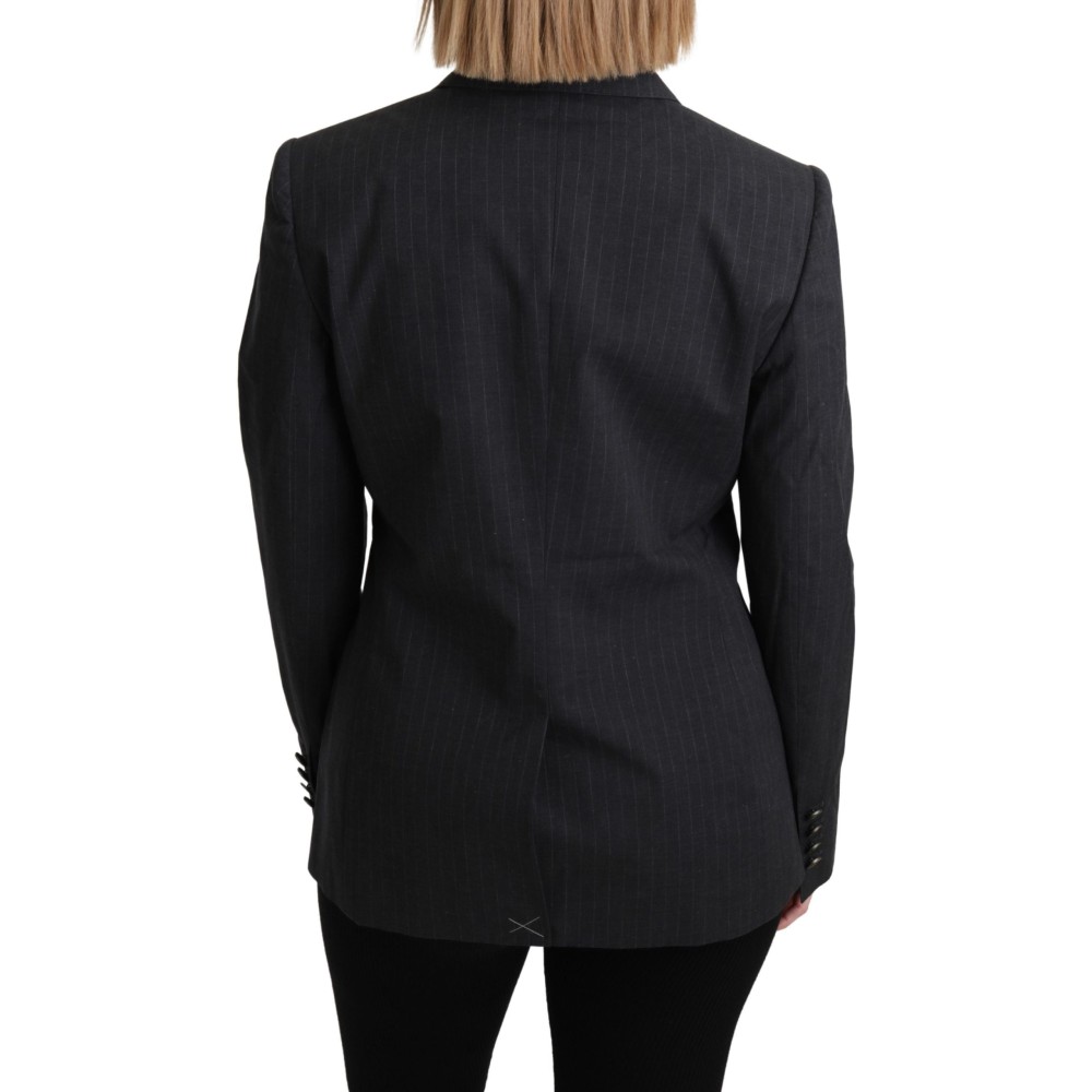 Dolce & Gabbana Eleganter grauer gestreifter Baumwollblazer