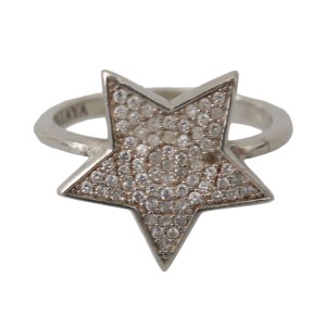 Nialaya Chic Silber CZ Kristall Frauen Aussage Ring