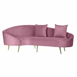 Sofa DKD Home Decor Pink Golden Metal Polyester (210 x 120 x 84 cm)