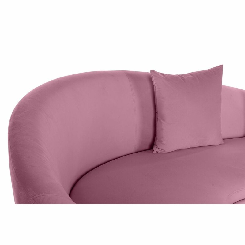 Canapé DKD Home Decor Rose Doré Métal Polyester (210 x 120 x 84 cm)