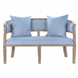 Canapé DKD Home Decor Bleu Lin Bois d'hévéa (122 x 69 x 72 cm)