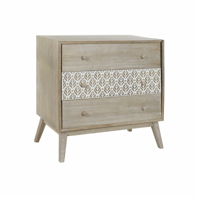 Chest of drawers DKD Home Decor 80 x 42 x 80 cm Natural White Leaf of a plant