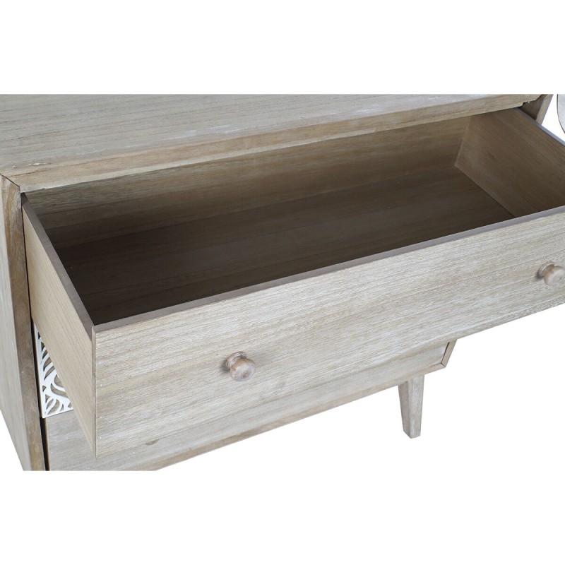 Chest of drawers DKD Home Decor 80 x 42 x 80 cm Natural White Leaf of a plant