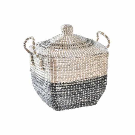 Panier décoratif DKD Home Decor Gris Naturel Herbier marin Boho 45 x 35 x 43 cm