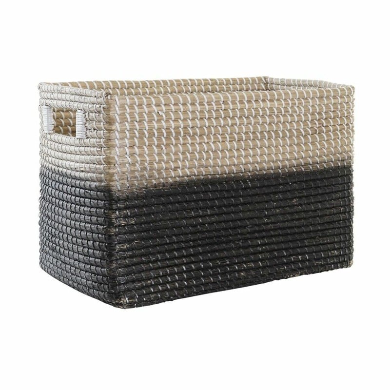 Panier DKD Home Decor Noir Naturel Herbier marin Boho 48 x 28 x 31 cm