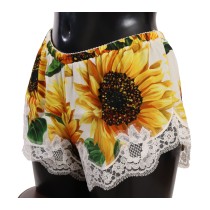 Dolce & Gabbana Sonnenblumen-Spitzen-Dessous-Shorts - Seidenmischung