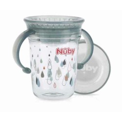 Verre d’Apprentissage Nûby NV0414019GREY + 6 Mois 360º Gris 240 ml