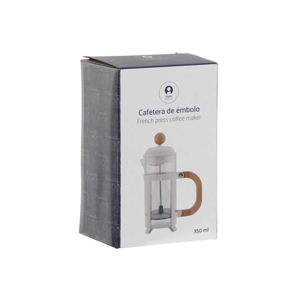 Kolben-Kaffeemaschine Home ESPRIT Weiß natürlich Edelstahl Polypropylen 350 ml 13 x 8 x 19 cm