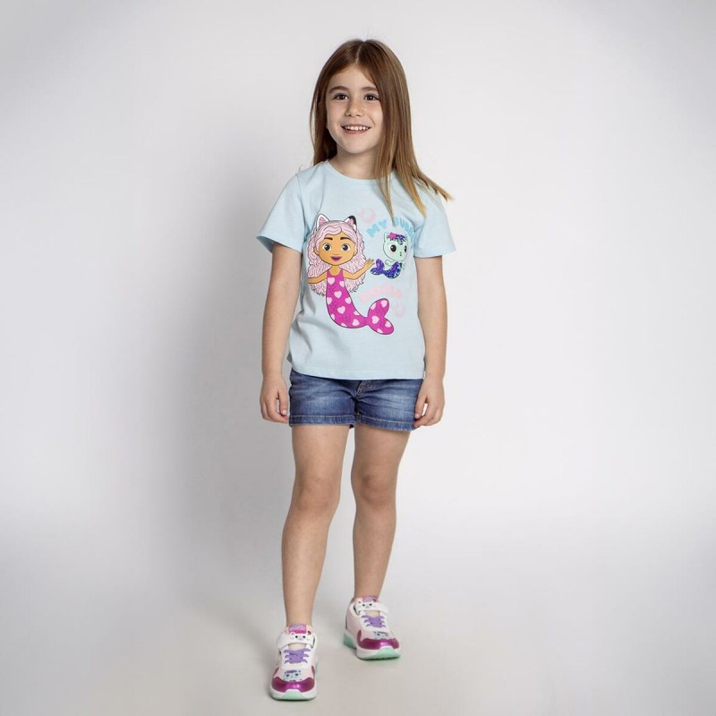 Child's Short Sleeve T-Shirt Gabby's Dollhouse Turquoise