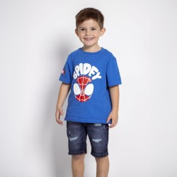 Child's Short Sleeve T-Shirt Spidey Blue