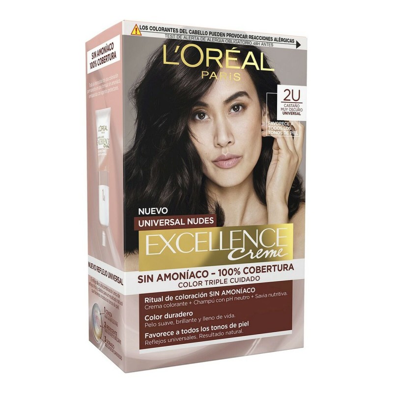 Teinture sans ammoniaque L'Oreal Make Up Excellence 2u-darkest brunette