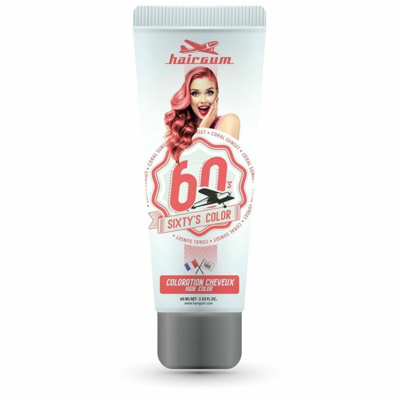 Demi-permanentes Färbemittel Hairgum Sixty's Color coral sunset (60 ml)