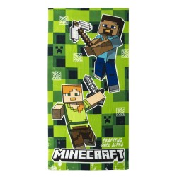 Strandbadetuch Minecraft grün 100 % polyester 70 x 140 cm