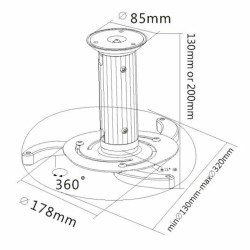 Verstellbare Deckenhalterung für Projektoren Equip 650700