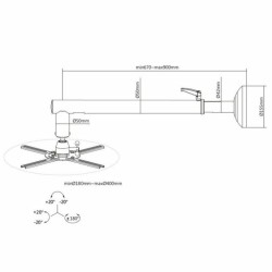 Tilt and Swivel Ceiling Mount for Projectors Equip 650704