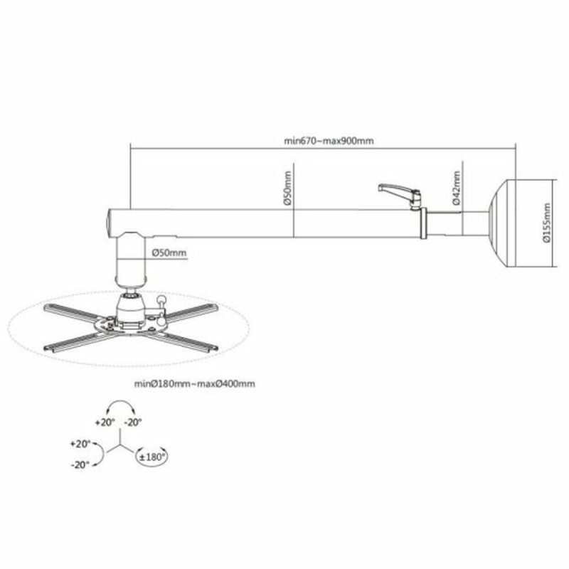 Support de Toit Inclinable et Rotatif pour Projecteur Equip 650704