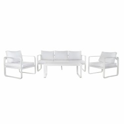 Canapé de jardin DKD Home Decor Blanc Aluminium 78 cm 184 x 72 x 78 cm  