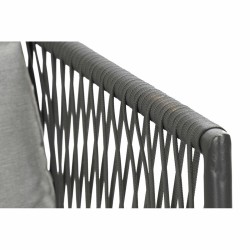 Garden sofa DKD Home Decor Black Metal Aluminium Rope 30 x 40 cm 192 x 163 x 86 cm  