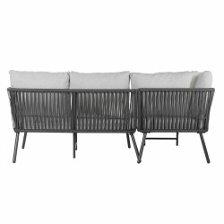 Canapé de jardin DKD Home Decor Noir Métal Aluminium Corde 30 x 40 cm 192 x 163 x 86 cm  