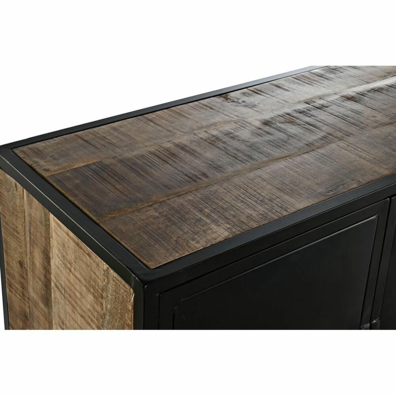 Buffet DKD Home Decor Marron Noir Métal Bois de manguier (160 x 40 x 90 cm)