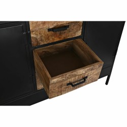 Buffet DKD Home Decor Marron Noir Métal Bois de manguier (160 x 40 x 90 cm)