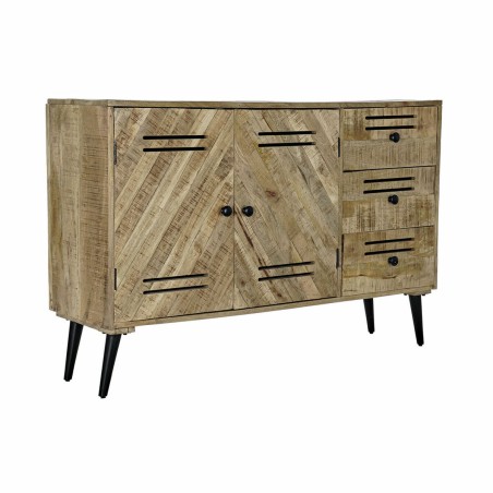 Sideboard DKD Home Decor Black Metal Mango wood (140 x 40 x 93 cm)