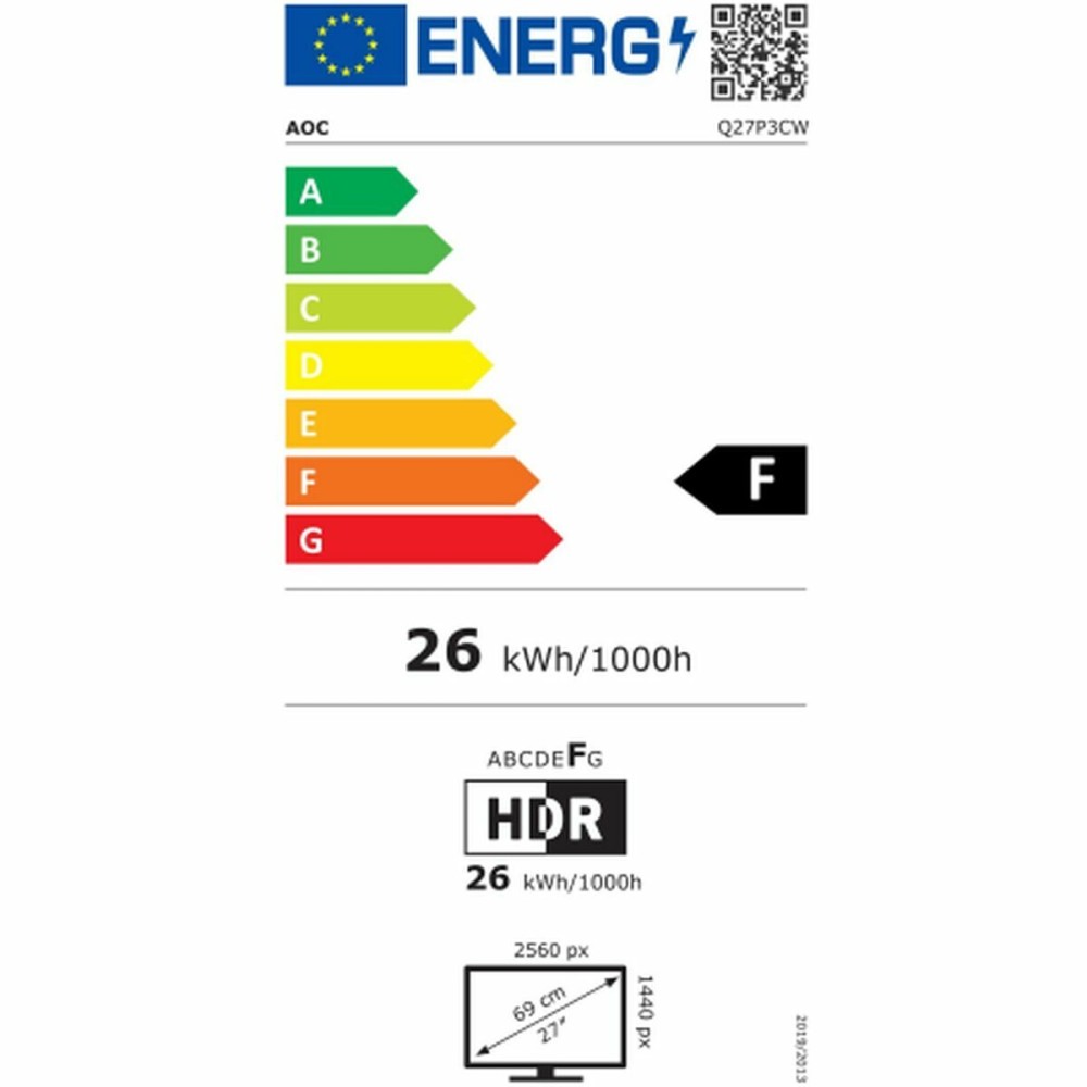 Écran AOC Q27P3CW 27" Quad HD 75 Hz 60 Hz