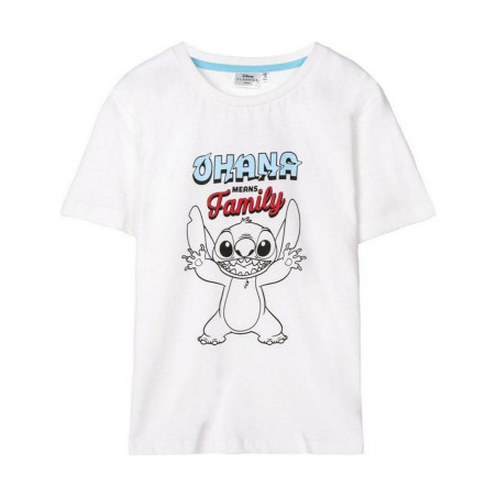 T shirt à manches courtes Stitch Blanc