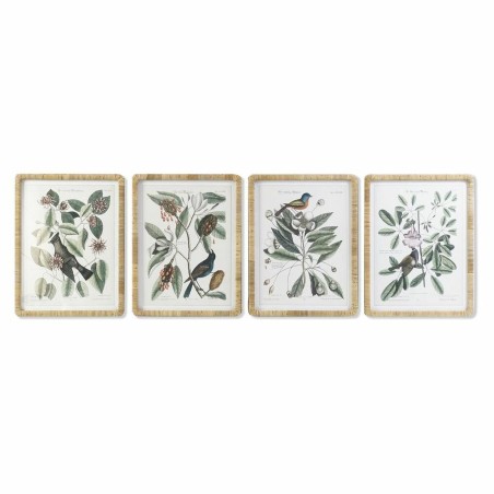 Bild DKD Home Decor 50 x 2,5 x 65 cm Shabby Chic Botanische Pflanzen (4 Stücke)