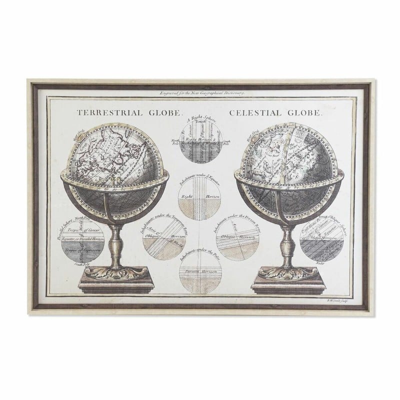 Cadre DKD Home Decor Mappemonde (95 x 3 x 65 cm)