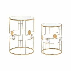 Set de 2 Tables Gigognes DKD Home Decor Doré 40 x 40 x 54,5 cm