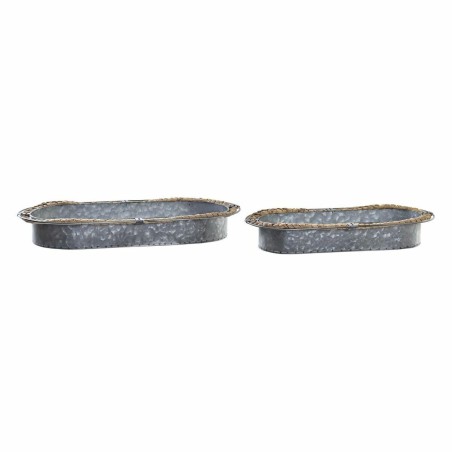 Centerpiece DKD Home Decor Grey Brown Iron Fibre (51 x 26 x 7 cm)