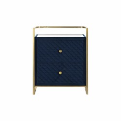 Nachttisch DKD Home Decor 60 x 35 x 74 cm Kristall Blau Gold